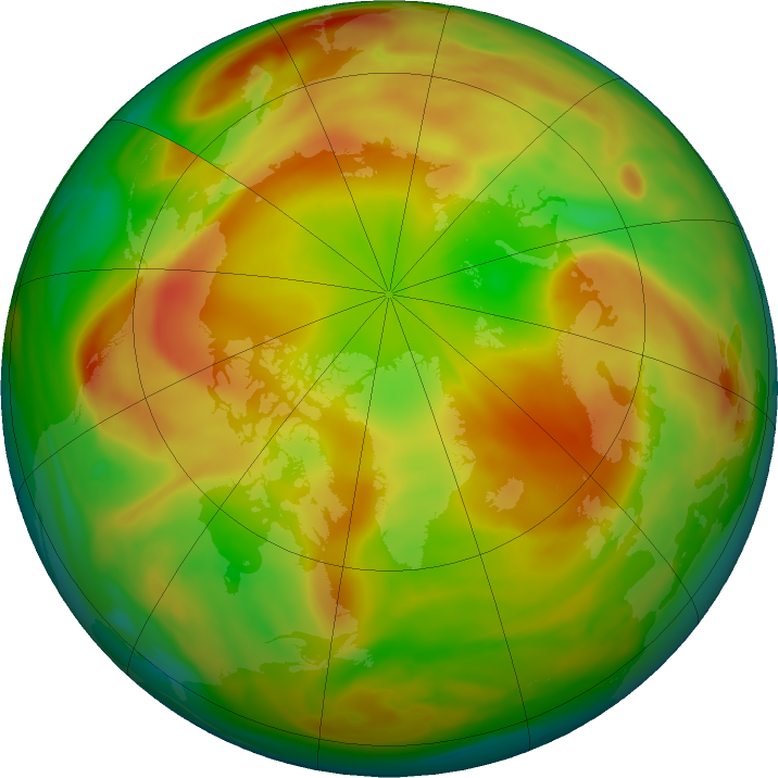 Arctic ozone map for 09 April 2021